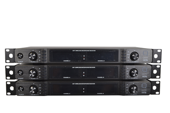 6 Way Wireless Microphone Set with Belt packs and Headsets Racked Ready to Use